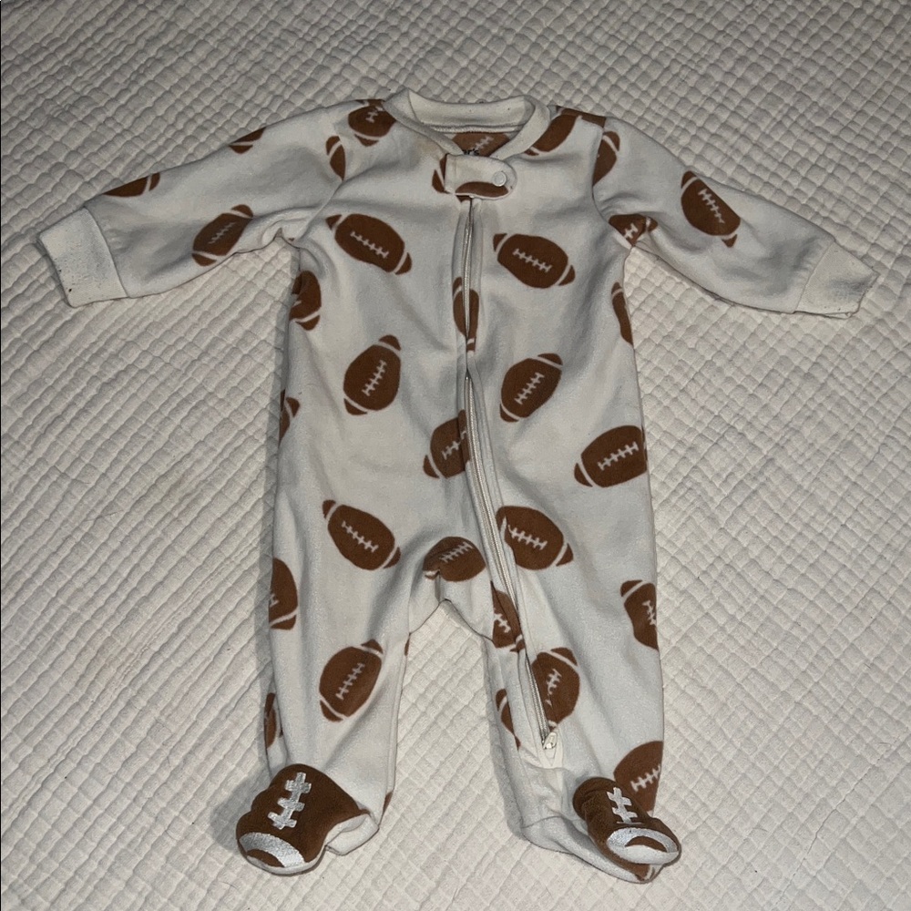 Football Print Baby One Piece Pajama